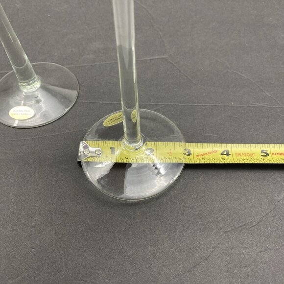 Studio Hand Blown Clear Glass Taper Candle Holder Set Of 2 Graduating 10.5”9.75” - Picture 11 of 11